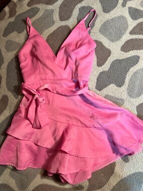 Hello Molly Hot Pink Textured romper